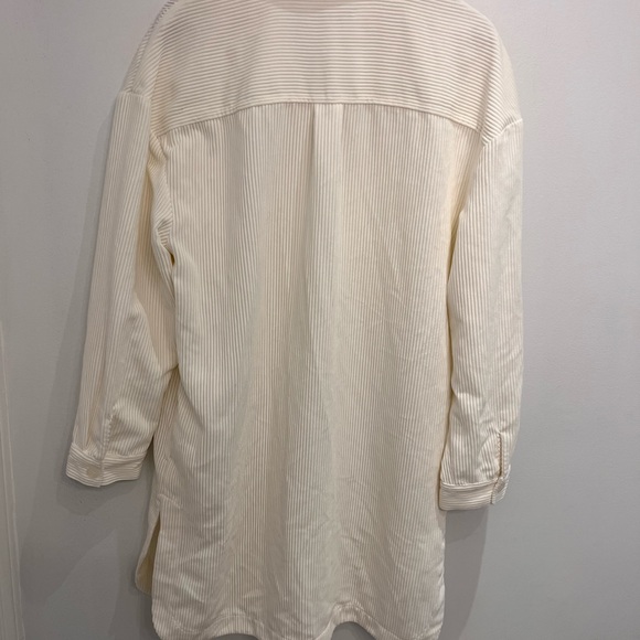 Beige ribben long shacket size large - Picture 6 of 8